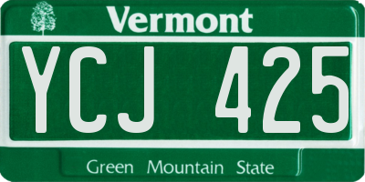 VT license plate YCJ425