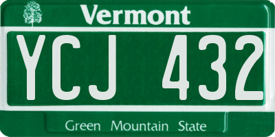 VT license plate YCJ432