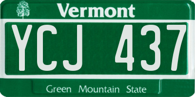 VT license plate YCJ437