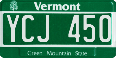 VT license plate YCJ450