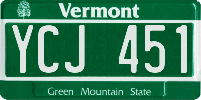 VT license plate YCJ451