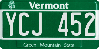 VT license plate YCJ452