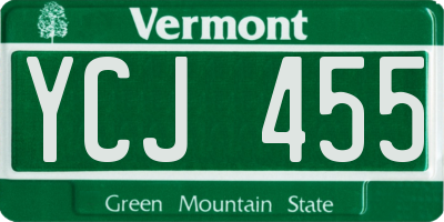 VT license plate YCJ455