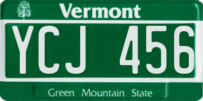 VT license plate YCJ456