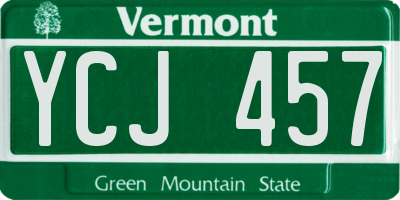 VT license plate YCJ457
