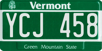 VT license plate YCJ458