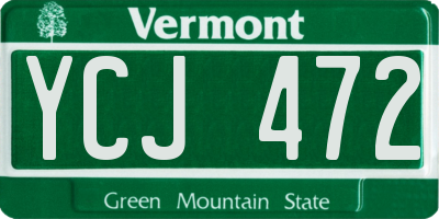 VT license plate YCJ472