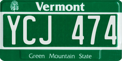 VT license plate YCJ474
