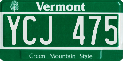 VT license plate YCJ475