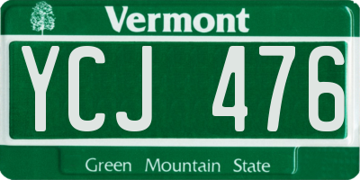 VT license plate YCJ476