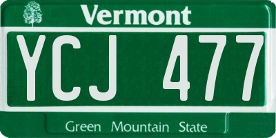 VT license plate YCJ477