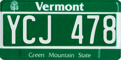 VT license plate YCJ478