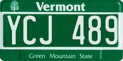 VT license plate YCJ489