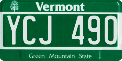 VT license plate YCJ490