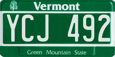 VT license plate YCJ492