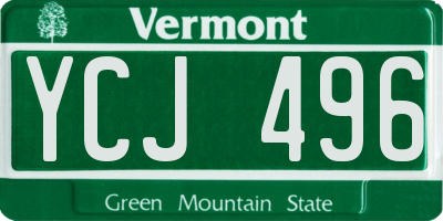 VT license plate YCJ496
