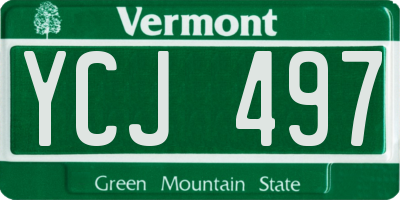 VT license plate YCJ497