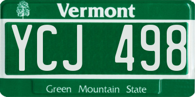 VT license plate YCJ498