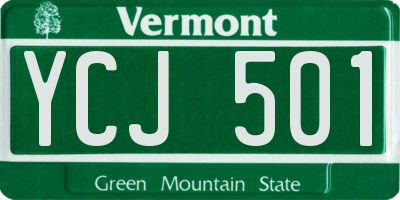 VT license plate YCJ501