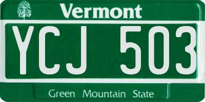 VT license plate YCJ503