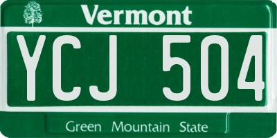 VT license plate YCJ504