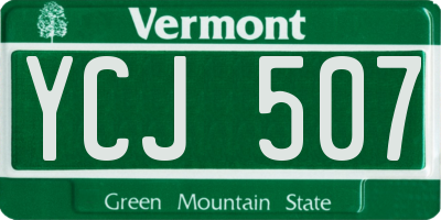 VT license plate YCJ507