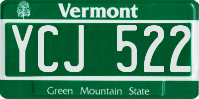 VT license plate YCJ522