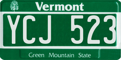 VT license plate YCJ523