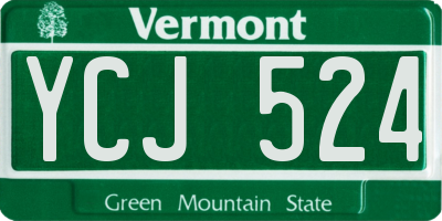 VT license plate YCJ524