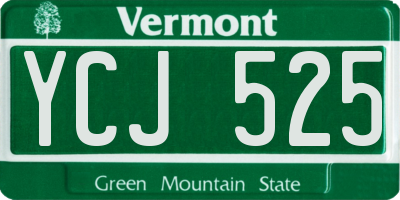VT license plate YCJ525