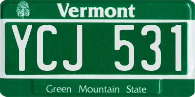 VT license plate YCJ531