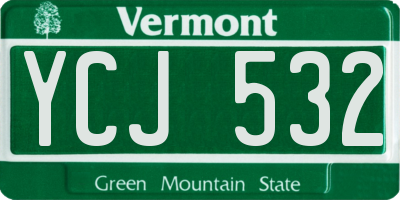 VT license plate YCJ532