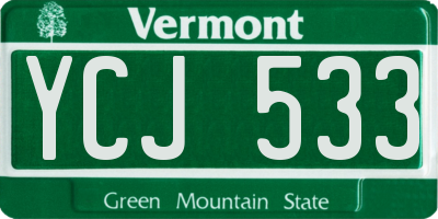 VT license plate YCJ533