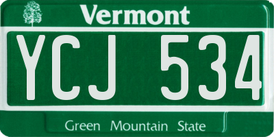 VT license plate YCJ534