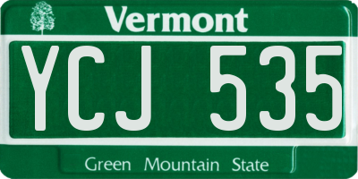 VT license plate YCJ535