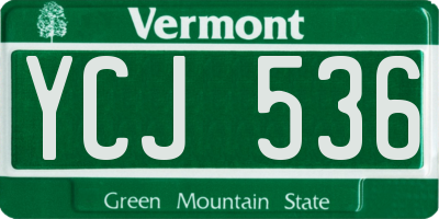 VT license plate YCJ536