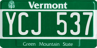 VT license plate YCJ537
