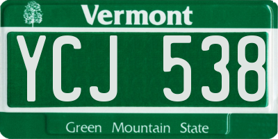 VT license plate YCJ538