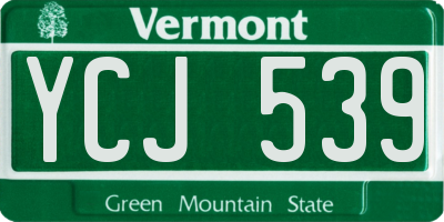VT license plate YCJ539