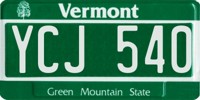 VT license plate YCJ540