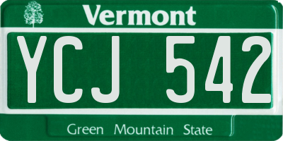 VT license plate YCJ542
