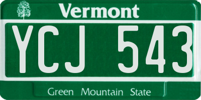VT license plate YCJ543