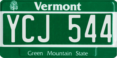 VT license plate YCJ544