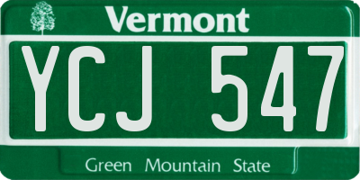 VT license plate YCJ547