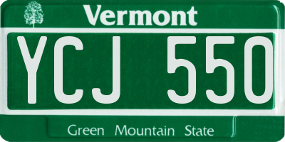 VT license plate YCJ550