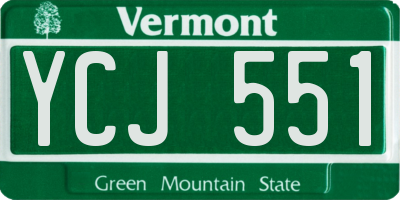 VT license plate YCJ551