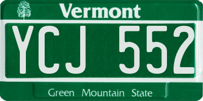 VT license plate YCJ552