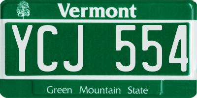 VT license plate YCJ554