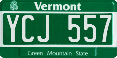 VT license plate YCJ557