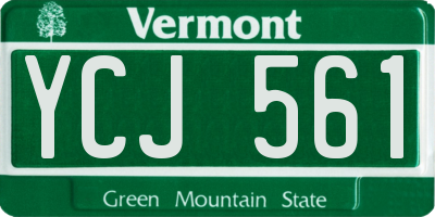 VT license plate YCJ561